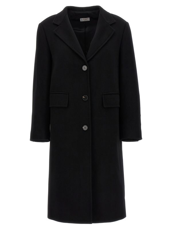 Single-breasted wool coat