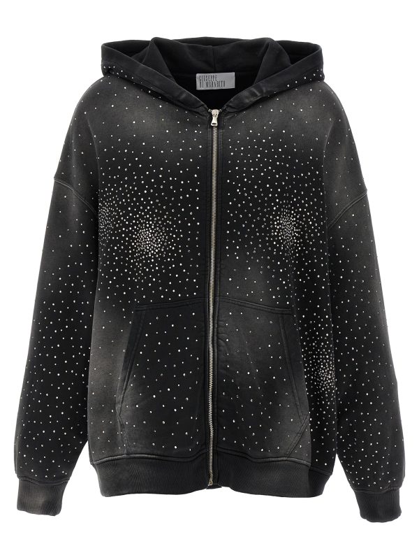 Washed rhinestone hoodie