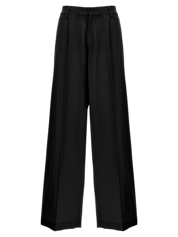 Wide leg wool pants