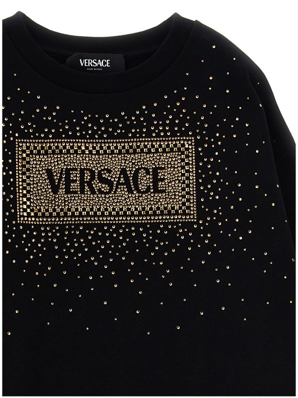 Rhinestone logo sweatshirt dress - immagine 3