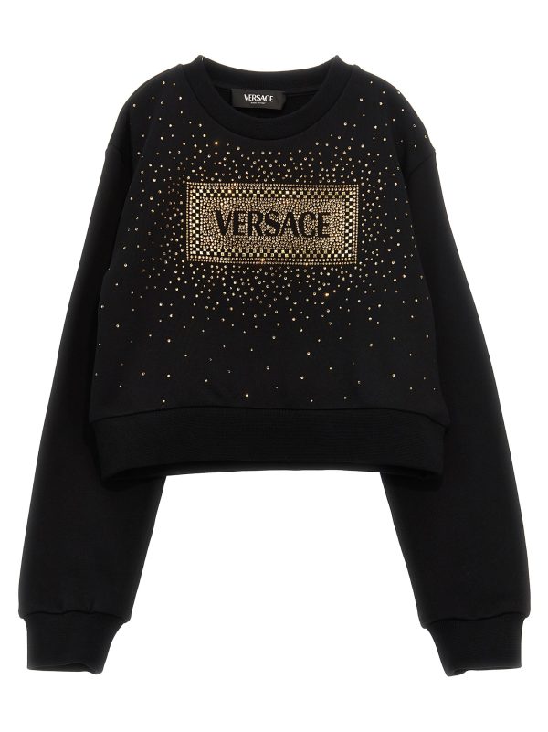 Rhinestone logo sweatshirt