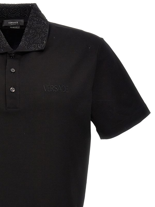 Logo sequin polo shirt - immagine 3