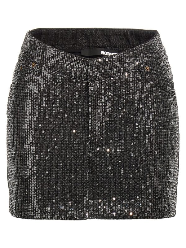 Sequin denim skirt