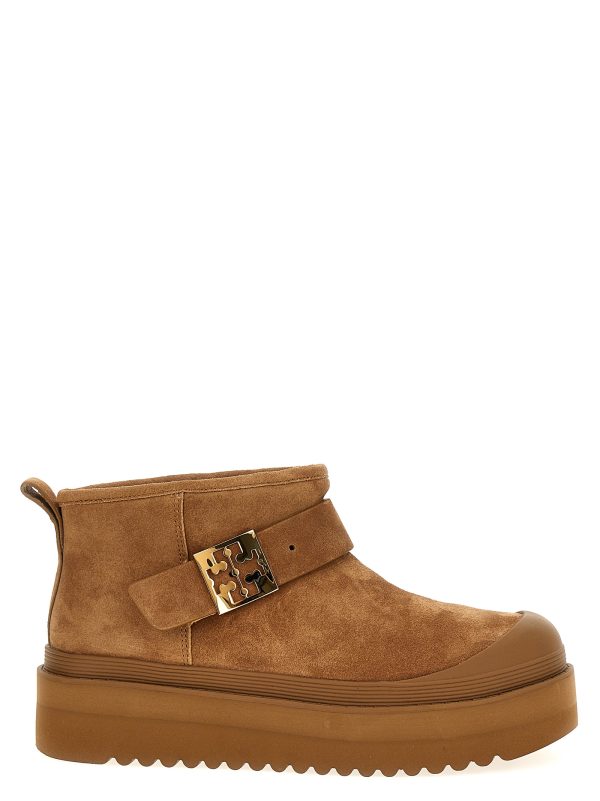 'Mellow Shearling Platform' ankle boots