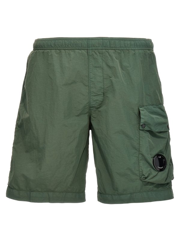 Logo badge cargo swim shorts