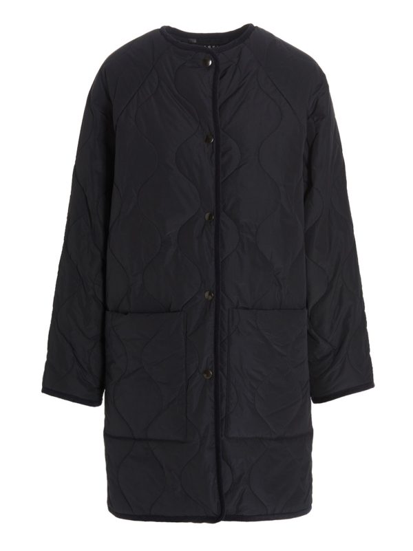 Quilted long jacket