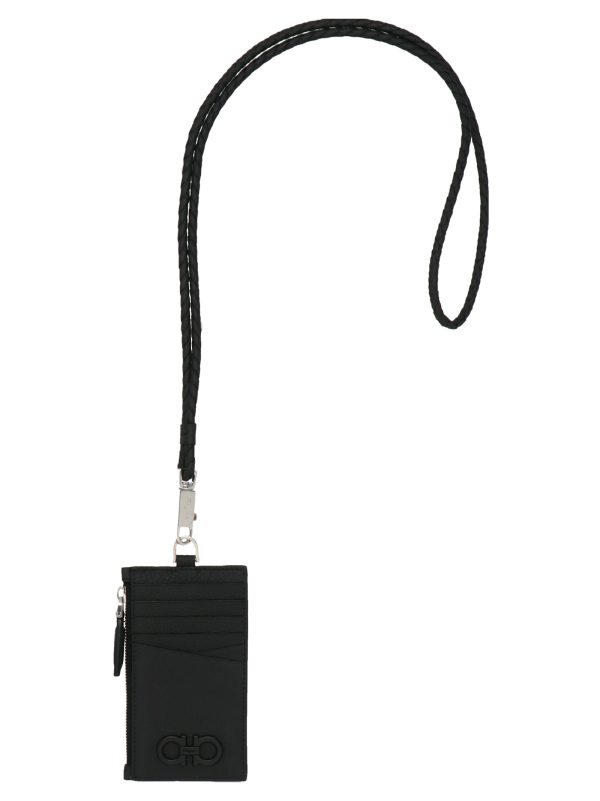 'Gancio' card holder with a shoulder strap