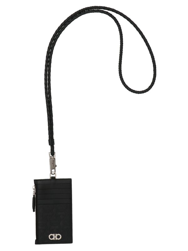 'Gancio' card holder with a shoulder strap