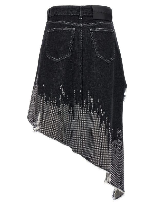 Sequin asymmetric denim skirt - immagine 2