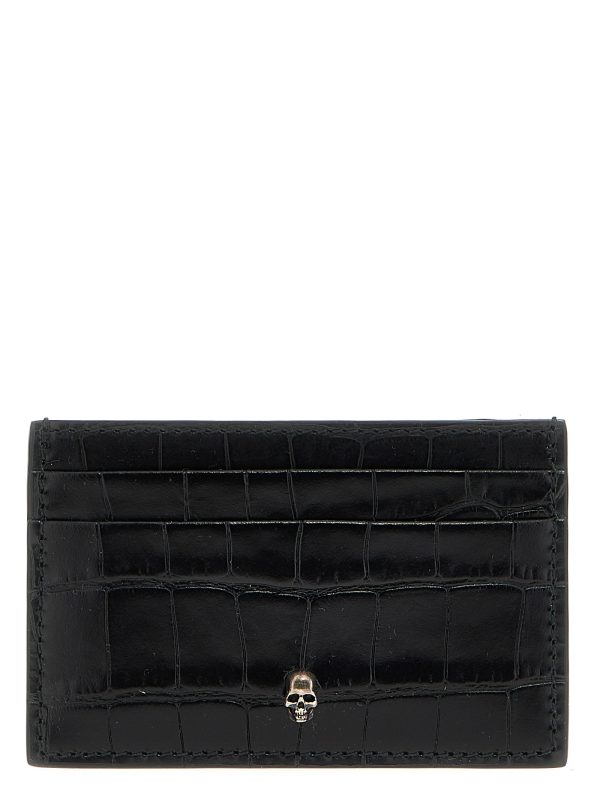 Skull leather card holder