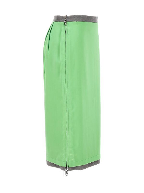 Satin and gabardine skirt - immagine 3