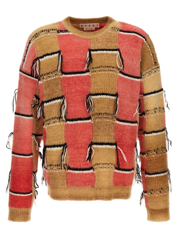 Fringed multicolor sweater