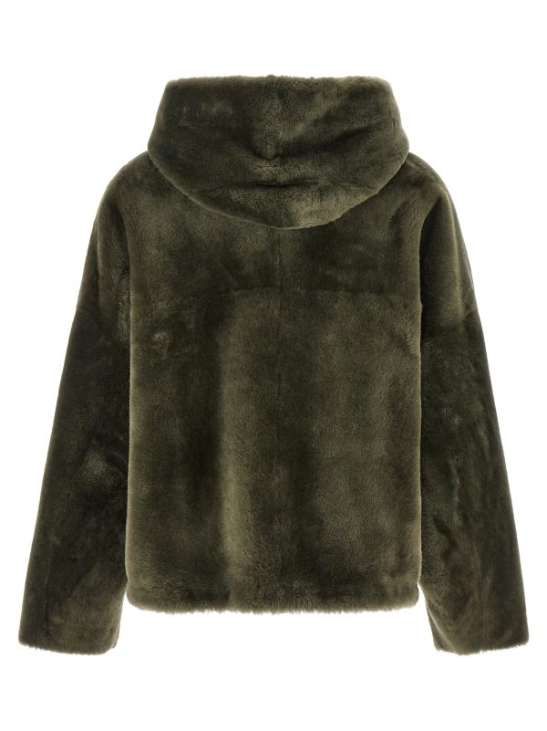 'Merino Straight' hooded fur coat - immagine 2