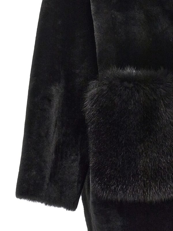 'Merino Straight-Volpe Shadow' fur coat - immagine 4