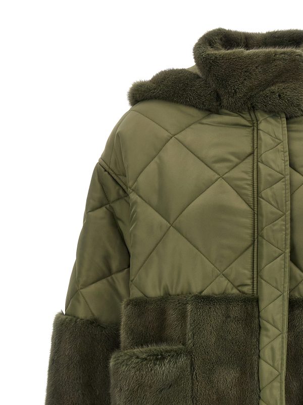 'Nylon Diamond-Visone' long down jacket - immagine 3