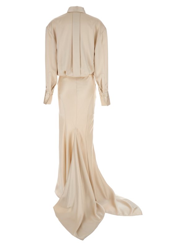 Long satin chemisier dress - immagine 2