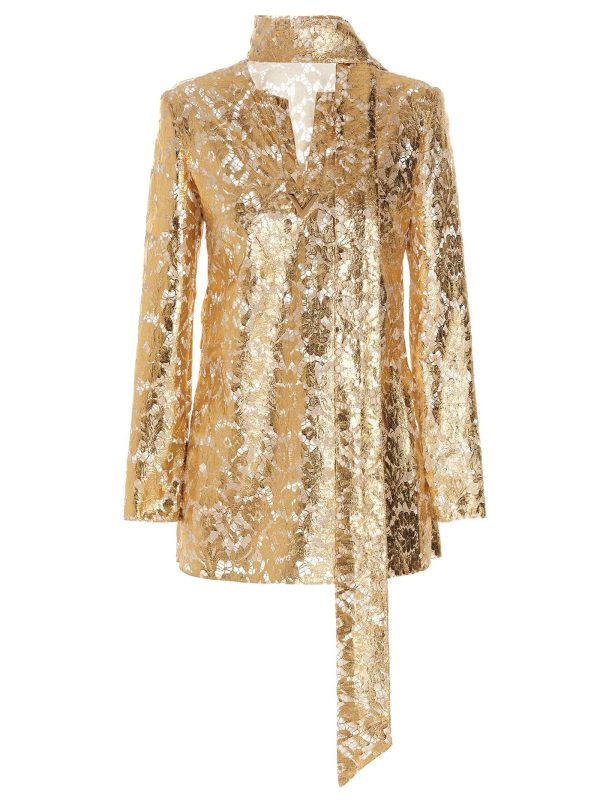 Top Valentino Gold Heavy Lace