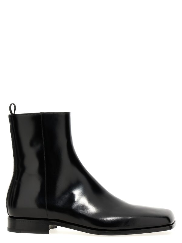 Brushed leather chelsea boots