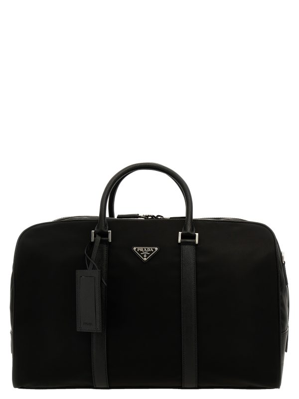 Re-Nylon saffiano travel bag