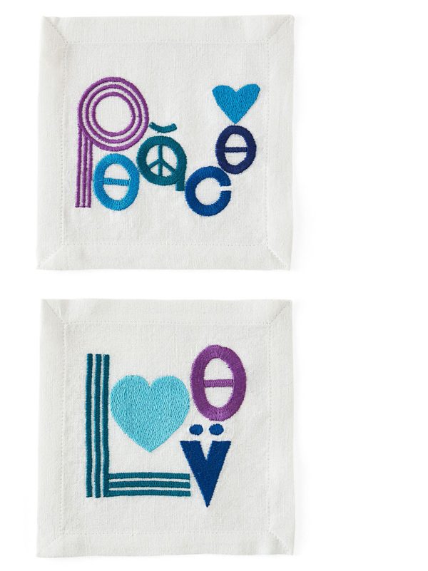 Set of 4 napkins 'Peace & Love' - immagine 2