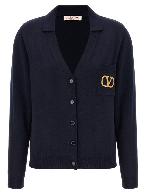 Valentino logo embroidery cardigan