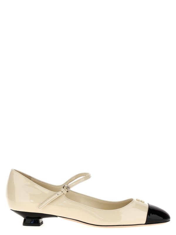 Two-tone patent ballet flats