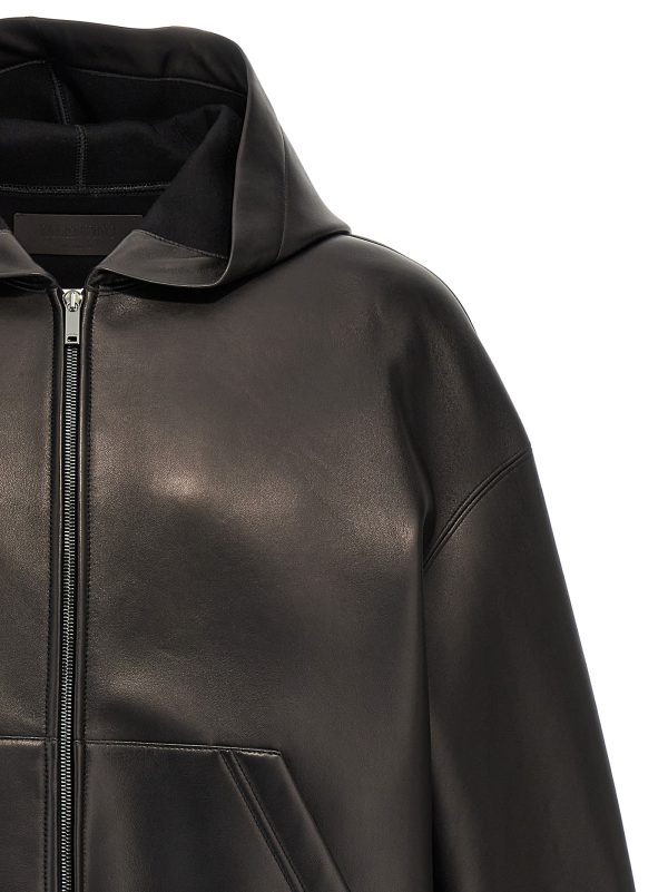 Valentino leather hooded jacket - immagine 3