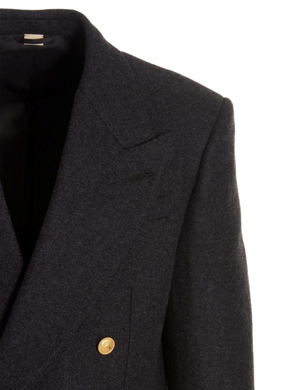 Cashmere wool double breast blazer jacket - immagine 3