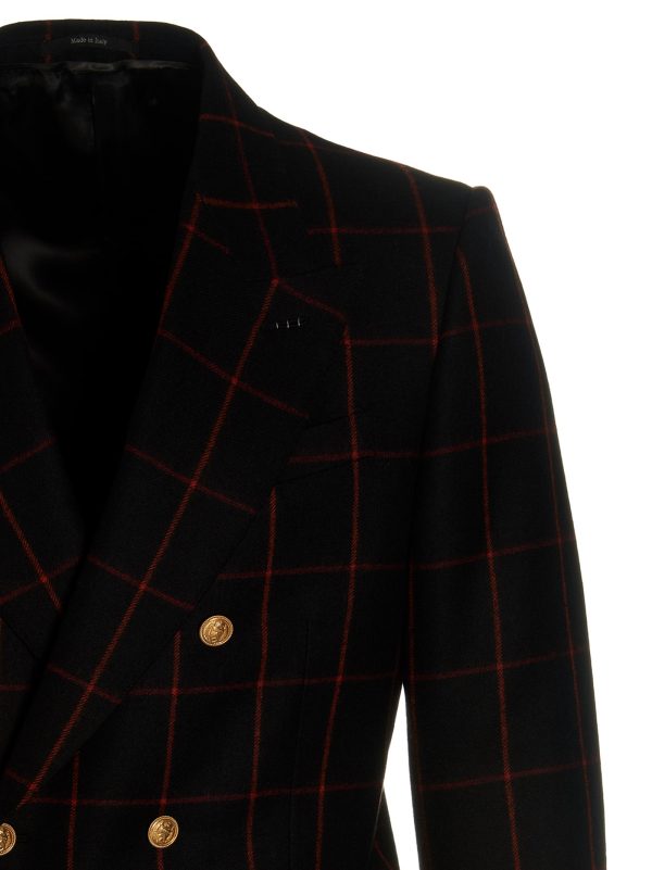 Double-breasted check blazer - immagine 3