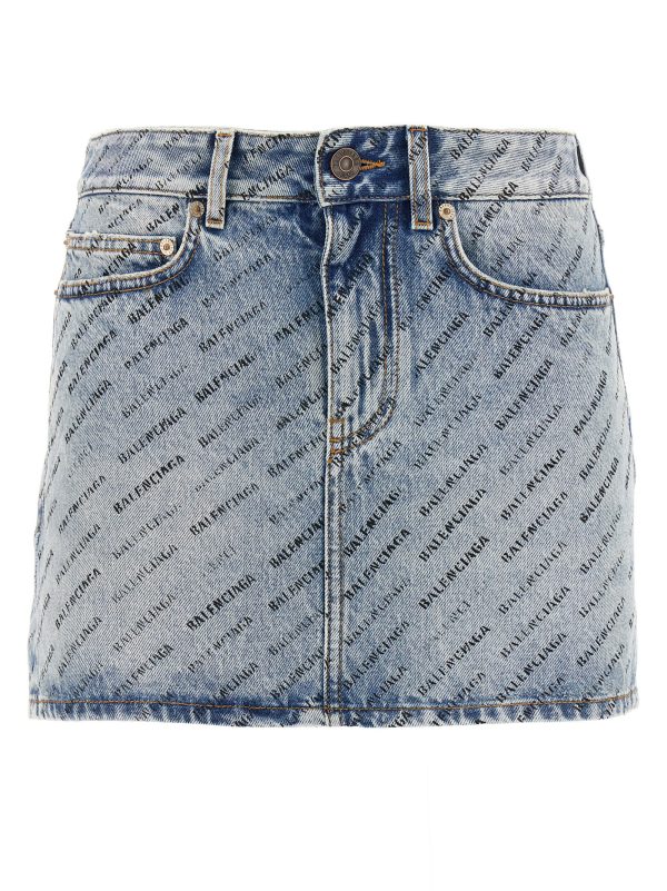 Logo denim skirt