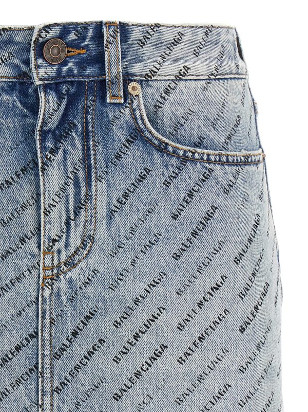 Logo denim skirt - immagine 3