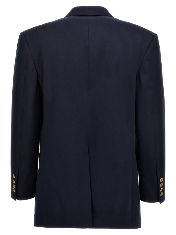 Gabardine double breast blazer jacket - immagine 2