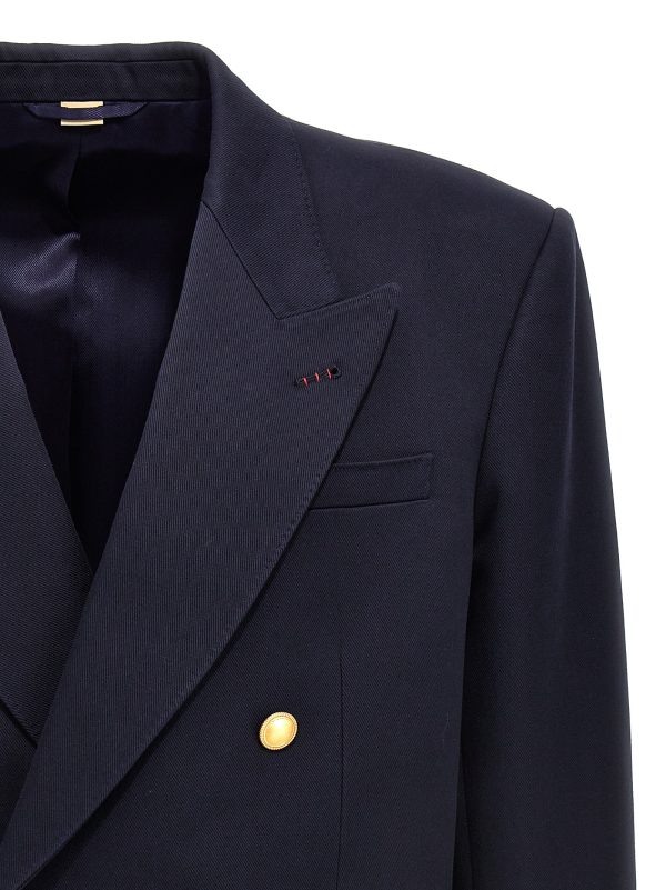 Gabardine double breast blazer jacket - immagine 3