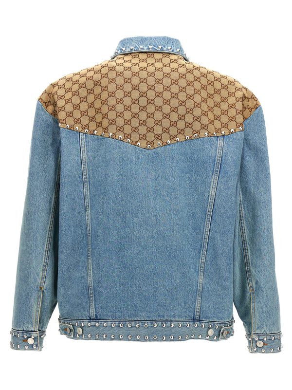 'GG' insert denim jacket - immagine 2