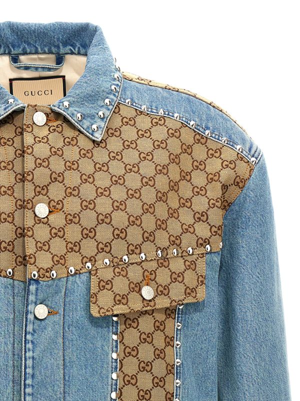 'GG' insert denim jacket - immagine 3