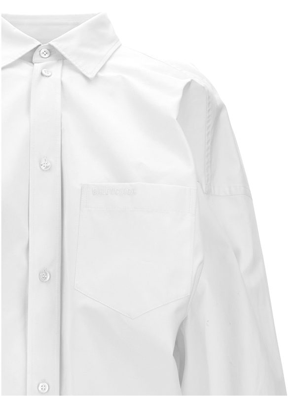 Asymmetric shirt with logo embroidery - immagine 3