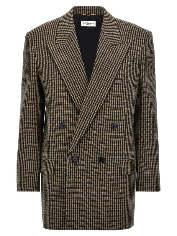 Vichy double-breasted blazer