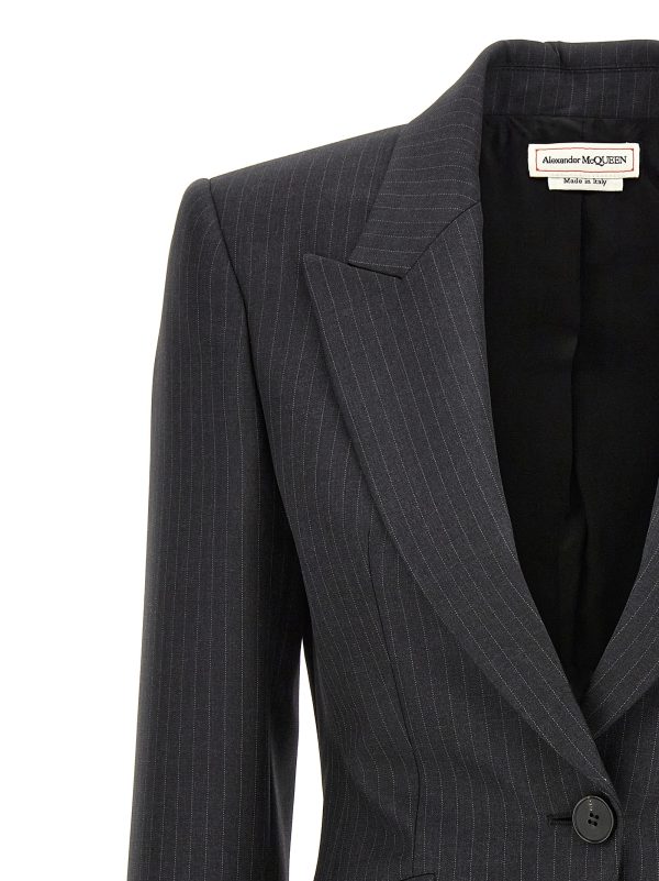 Single-breasted pinstripe blazer - immagine 3