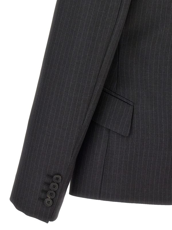 Single-breasted pinstripe blazer - immagine 4