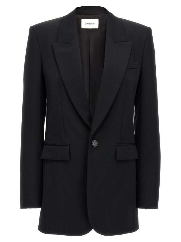 Single-breasted wool blazer