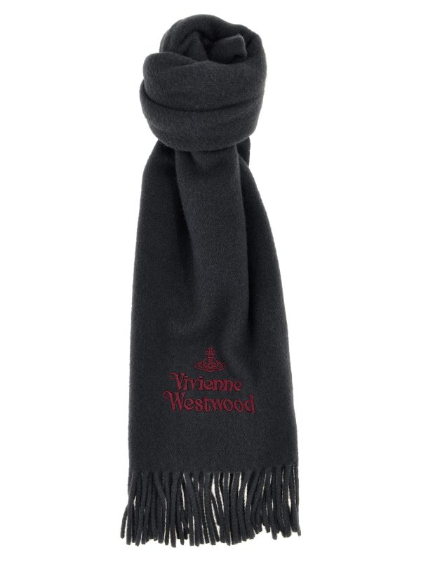 Embroidered logo scarf