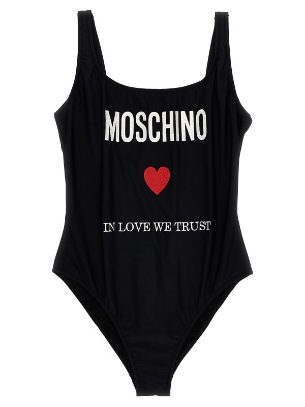 'In Love We Trust' one-piece swimsuit