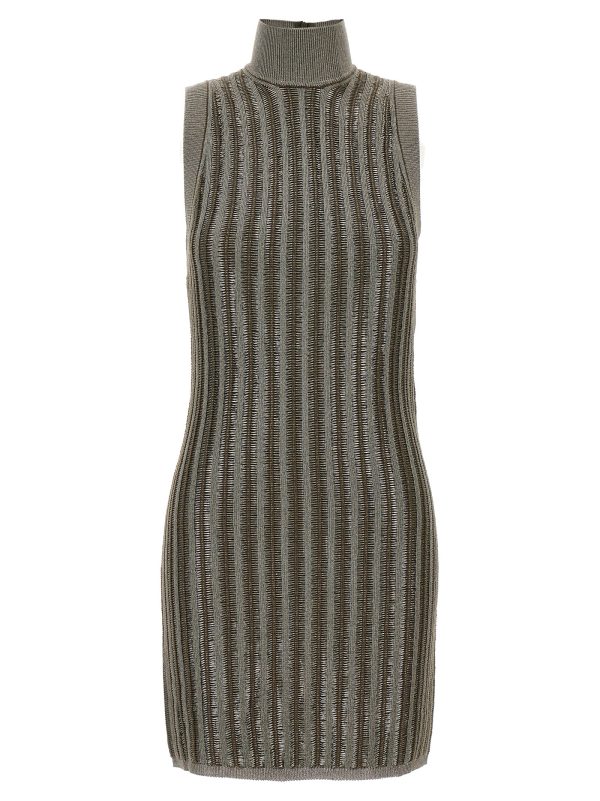 Laminated knit dress