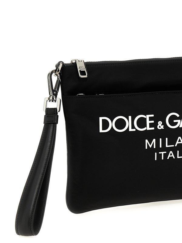 Logo print clutch bag - immagine 3