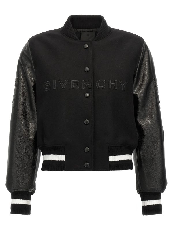 Cropped logo bomber jacket