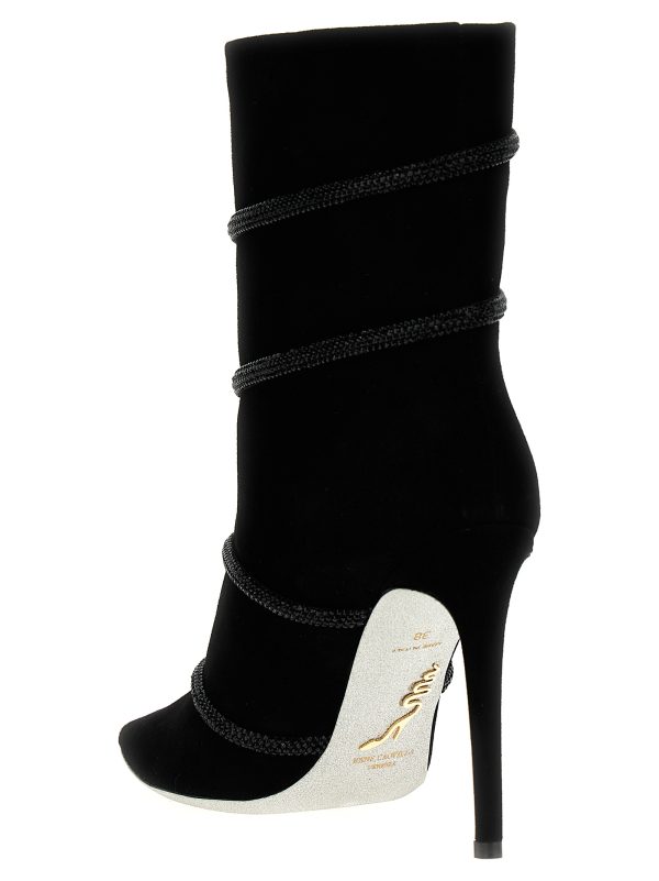 Suede rhinestone ankle boots - immagine 2