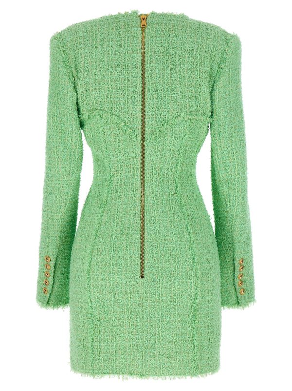 Logo button tweed dress - immagine 2