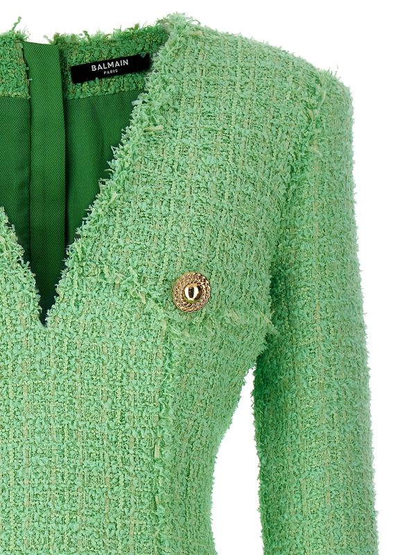 Logo button tweed dress - immagine 3