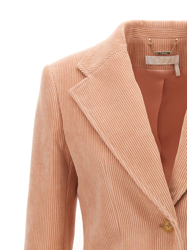 Ribbed single breast corduroy blazer - immagine 3