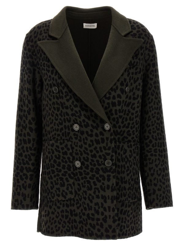 Animal print double-breasted blazer